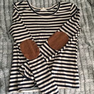 Navy and white long sleeve tee