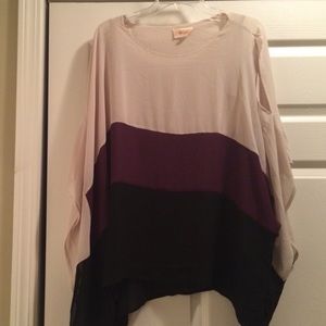 Color blocked poncho