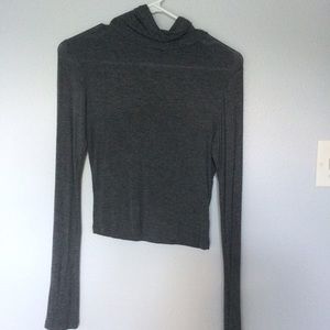 Brandy Melville Grey Kendra Turtleneck Top