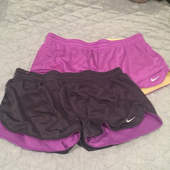 Two pairs of Nike mesh shorts with drawstring