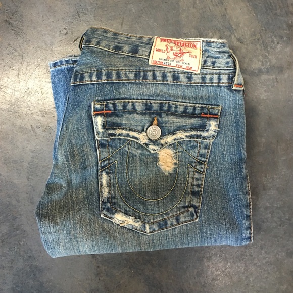Distressed denim True Religion