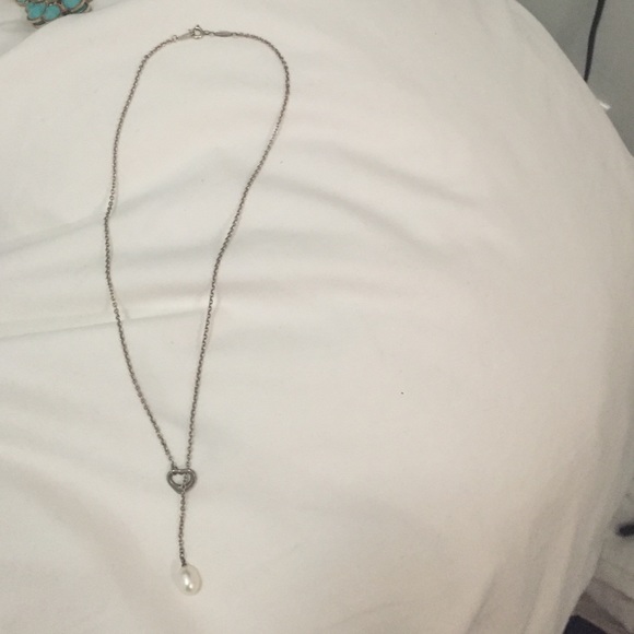 Tiffany and Co lariat necklace with pearl