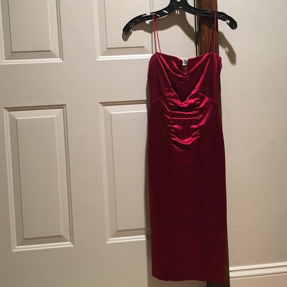 NICOLE MILLER
Red Spaghetti Strap Gathered Dress