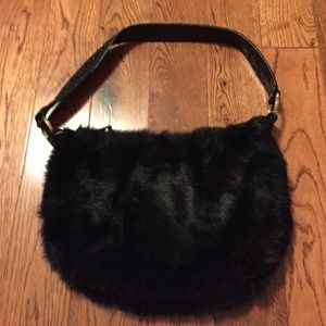 Express real rabbit fur purse