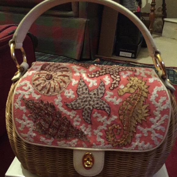 Eric Javits straw embroidered bag