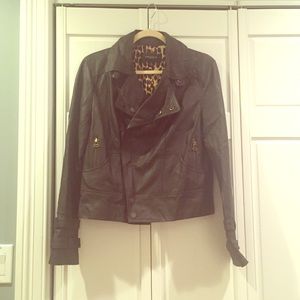 Ann Taylor brown leather jacket