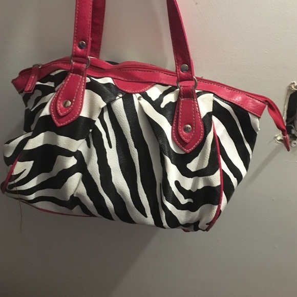 Pink and regular zebra prob medium size purse