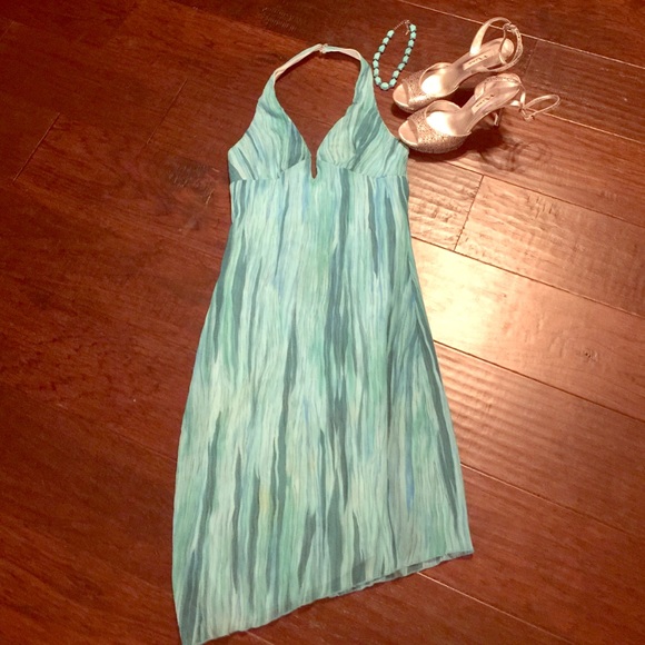 Arden B Turquoise Dress with asymmetrical hem