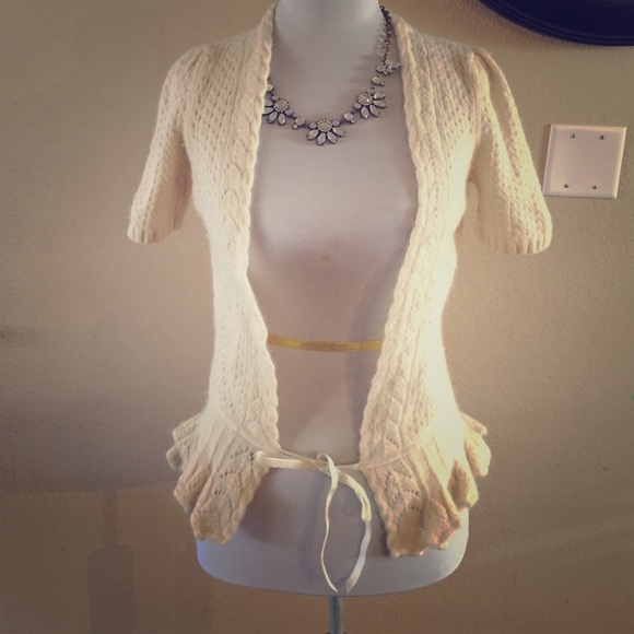 Ann Taylor loft lambs wool & angora cream top - Picture 1 of 4