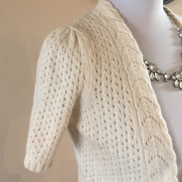 Ann Taylor loft lambs wool & angora cream top - Picture 3 of 4