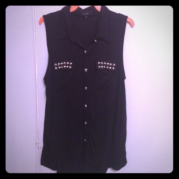 Black studded tank
