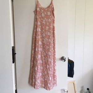 Vintage peach floral maxi dress