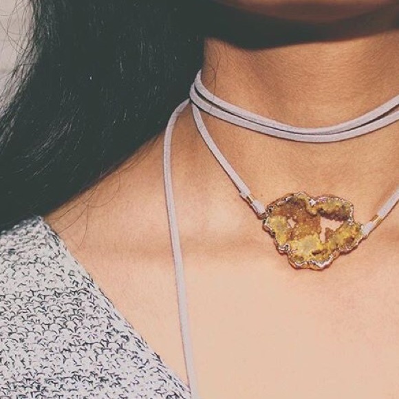 Druzy Suede Wrap