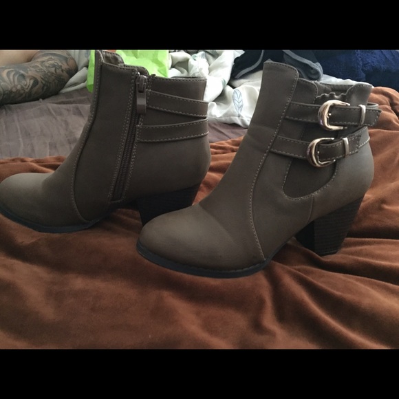 Taupe ankle booties