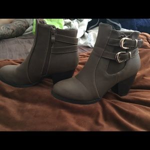 Taupe ankle booties