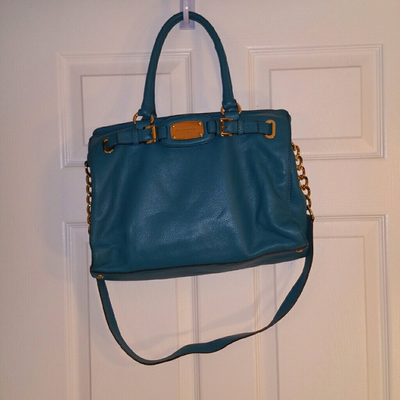 **SOLD** Turquoise Michael Kors Large Hamilton Bag