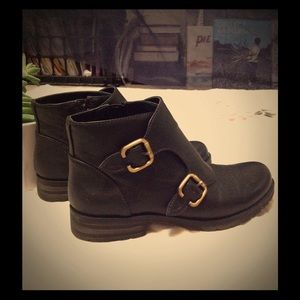 Naturalizer Black double monk strap ankle boots