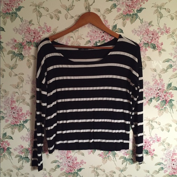 F21 Striped Long Sleeve Shirt