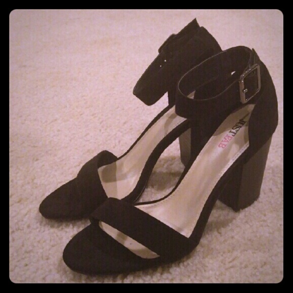 Black heeled sandals