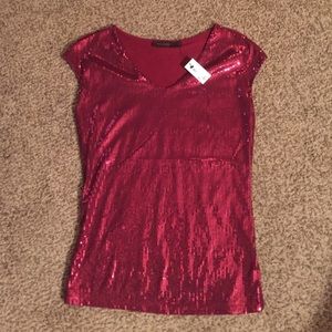 Red sequin top