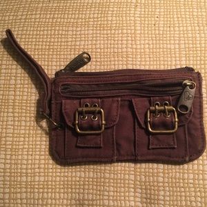 Brown Wristlet with Zipper and Pockets