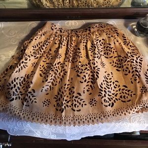 Tan and Brown Floral Skirt