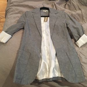 Grey Matty M blazer with white striped lining