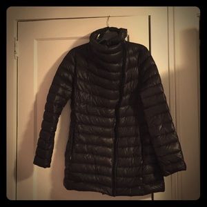 Black lightweight down jacket