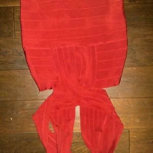BRAND NEW CELEBRITY RED BANDAGE DRESS.