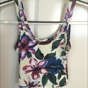 Cream floral Brandy Melville crop top