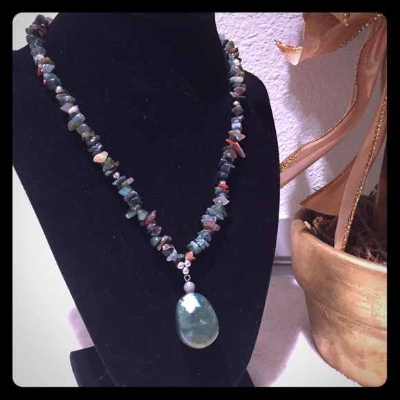 Green stone necklace