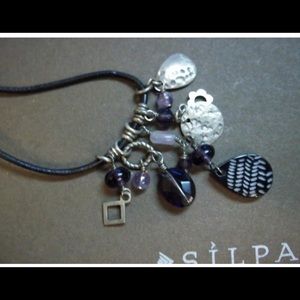 Silpada Amethyst and leather necklace