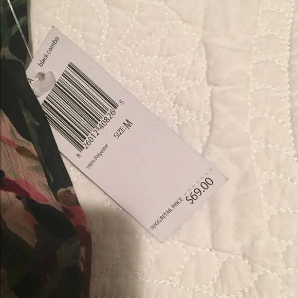 NWT Buffalo black and pink floral sheer blouse. - Picture 4 of 4