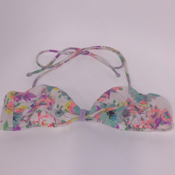 VS Neon Multi-colored, Floral Bikini Top Sz XS