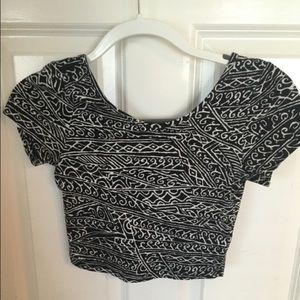 Brandy Melville black tribal crop top