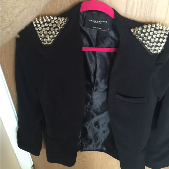 Akira black blazer with silver spikes size S - Picture 1 of 2