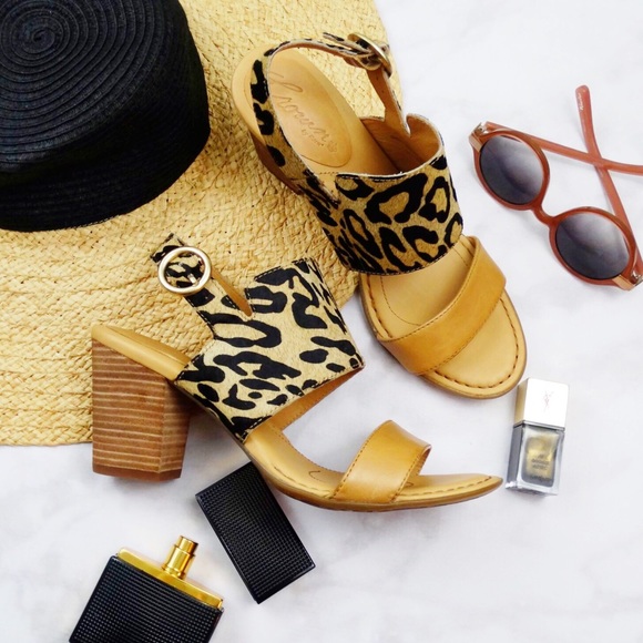 Born Shoes - Vachetta and Calf Hair Colorblock Sandals