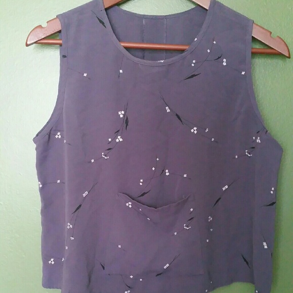 Vintage Plum Blouse with Floral Print