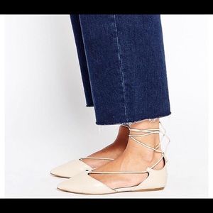 ALDO Colyn US-8 nude ballet tie-up leather flats