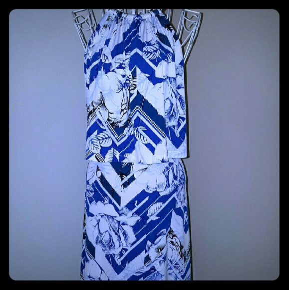 Jessica Simpson Blue & White Shift Dress