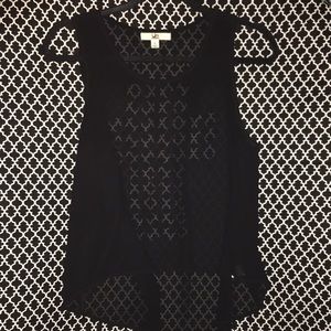 Black Tank with Cut-out Cross