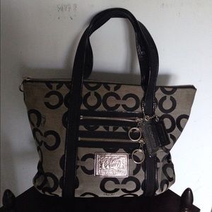 Authentic Coach Zipper Close Tote