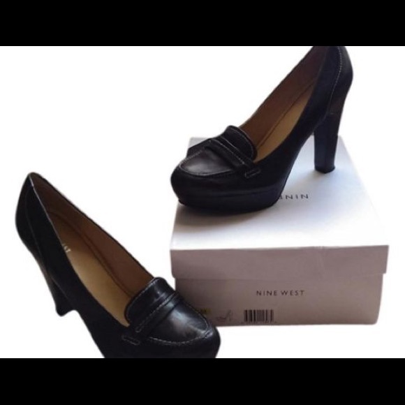 nine west penny loafer heels
