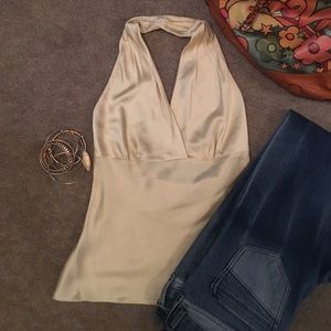 Sold 🔴 Express Silky Gold Halter Top