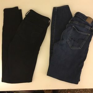 Black leggings and a blue pants both sizes 0
