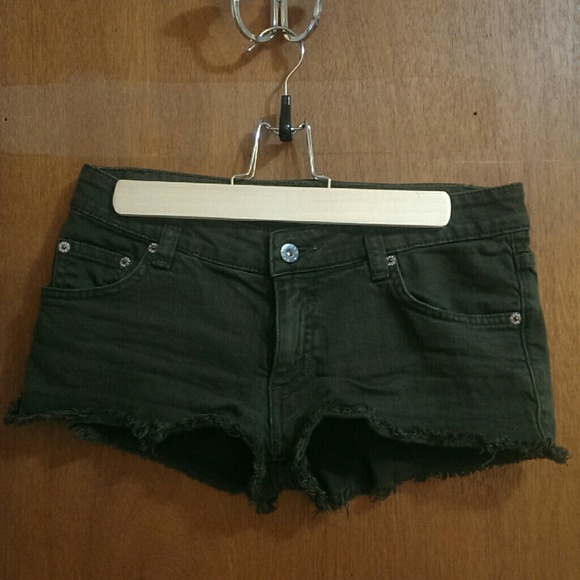 CARMAR Black/Green Cheeky Denim Shorts