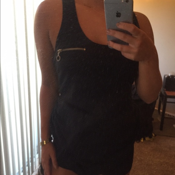 black zipper tank