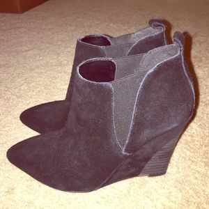 Black suede booties