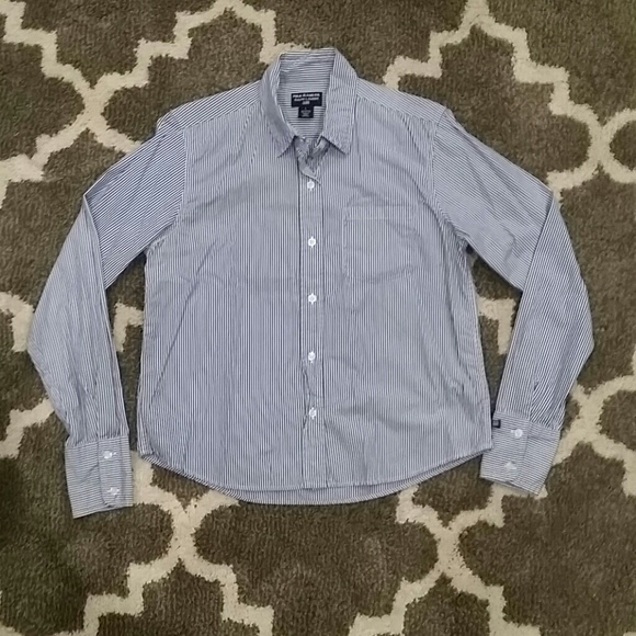 Large Ralph Lauren navy & white striped shirt