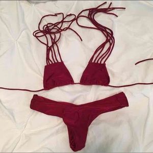 Deep Red Cheeky Bikini